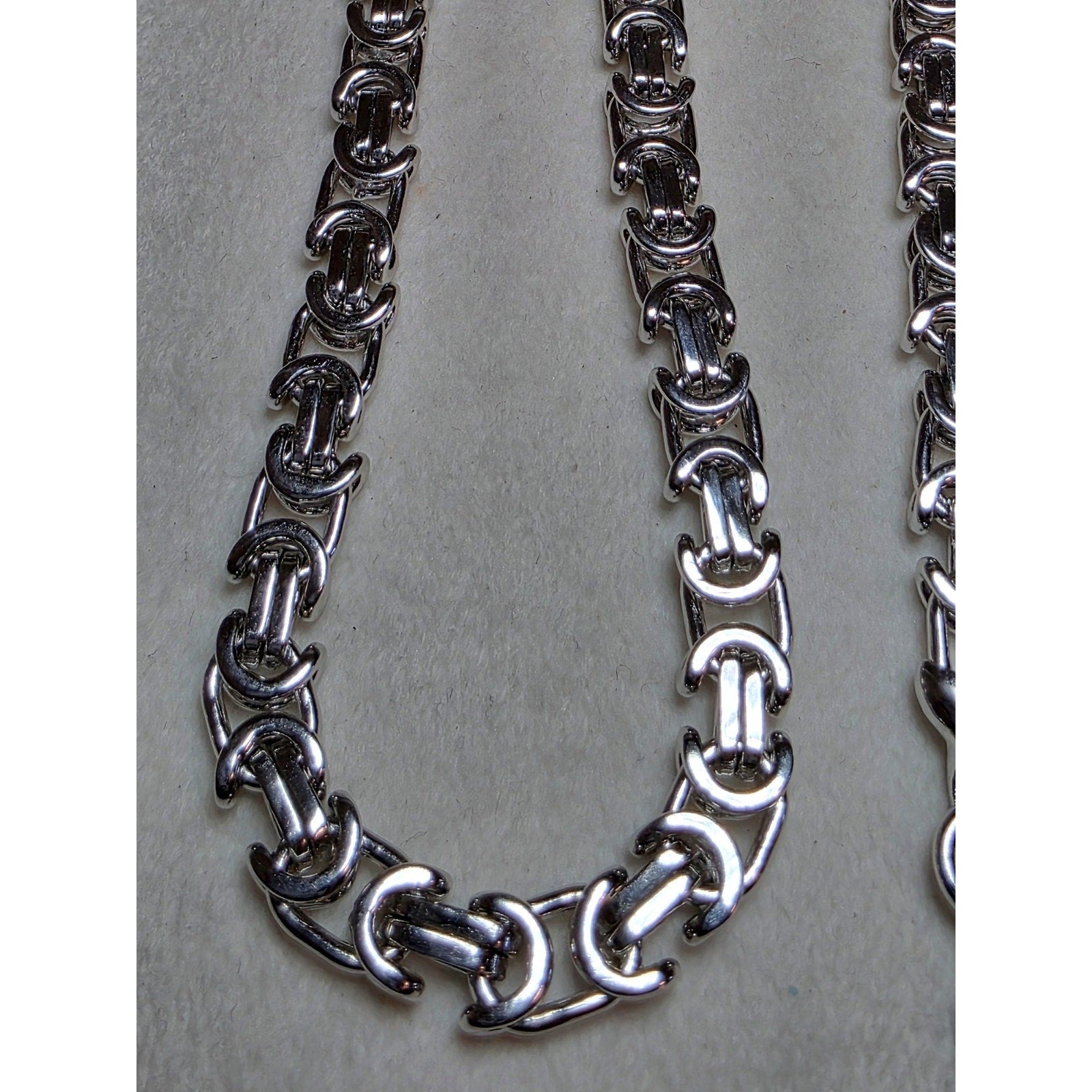 20" 6.1mm 42g Flat Byzantine Chain Solid 925 Sterling Silver