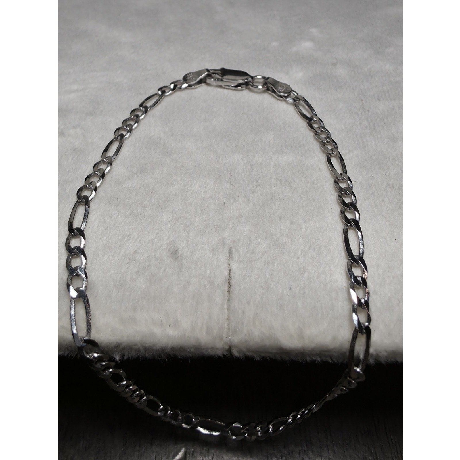 8" 2.7mm Figaro Chain Bracelet Solid 925 Sterling Silver w/Lobster Clasp