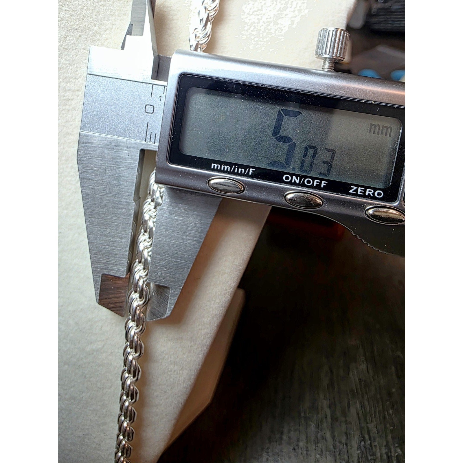 26" 5mm 50g Rope Solid 925 Sterling Silver Stamped
