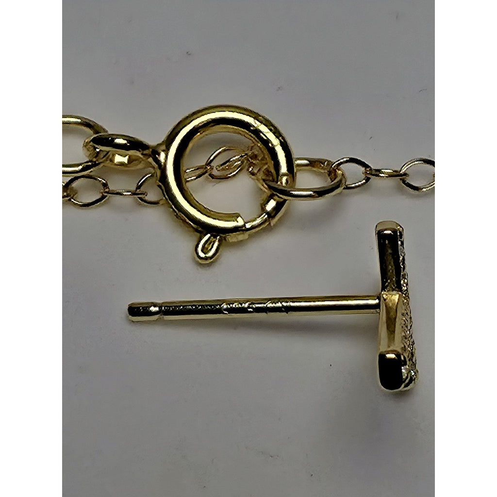16+2" Gold Cross VVSD Moissanite Necklace & Earrings Bundle w/GRA Certificates