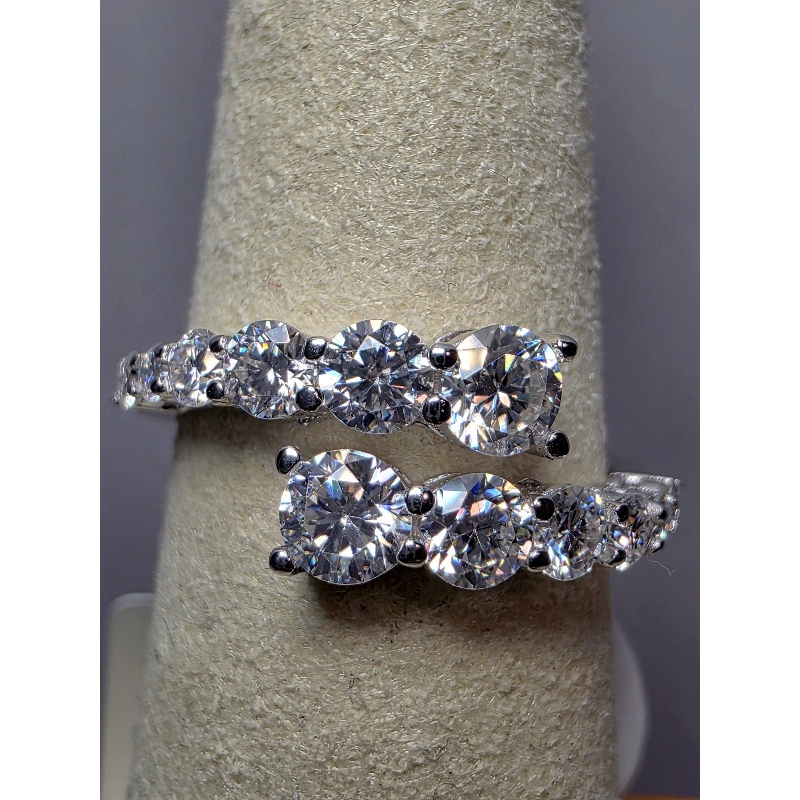 S6 1.49ctw Moissanite Open Ring 925 Sterling Silver w/Solid Back