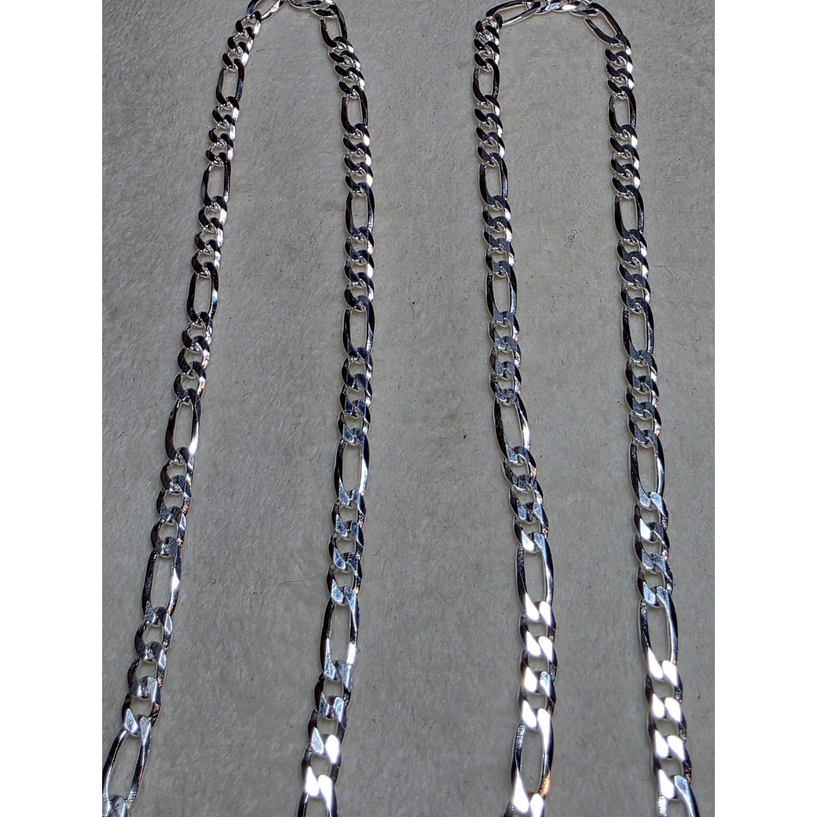 22" 3.5mm Figaro Solid 925 Sterling Silver