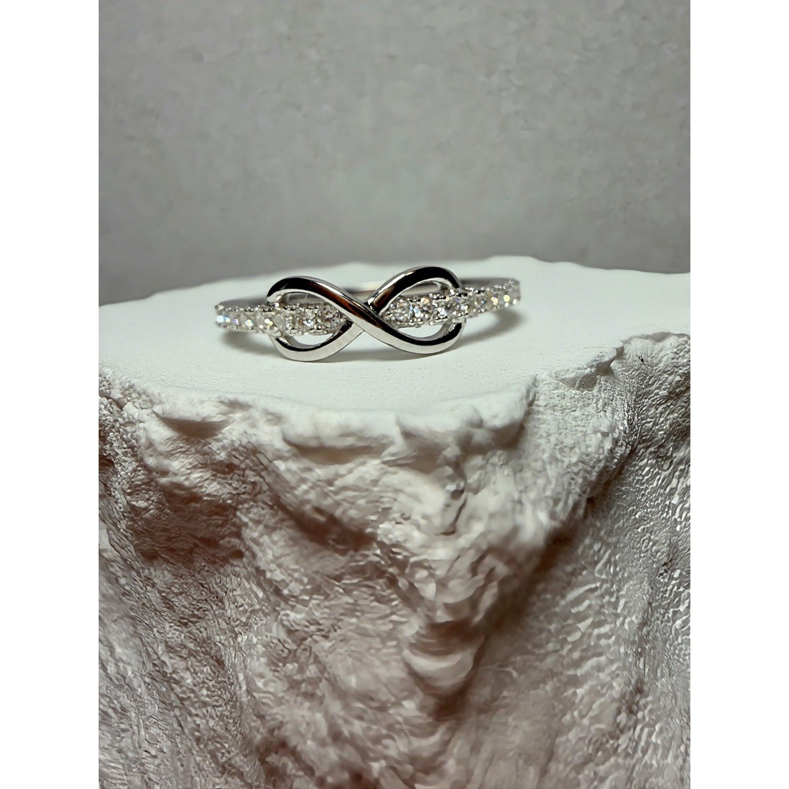 S5.5 0.14ctw Moissanite Half Infinity Band 925 Sterling Silver