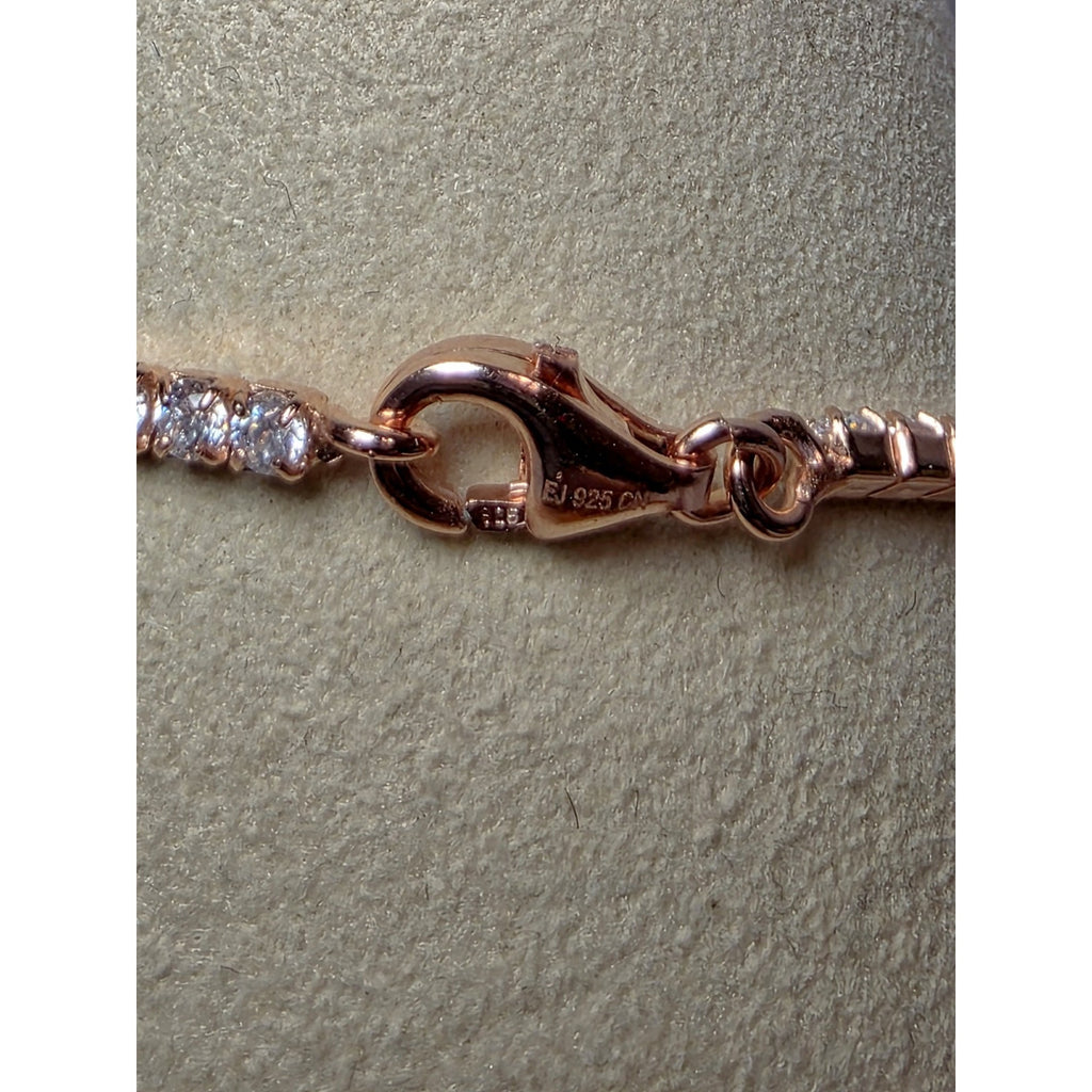 7.5" 2.2mm Rose Gold Tennis Bracelet 925 Sterling Silver