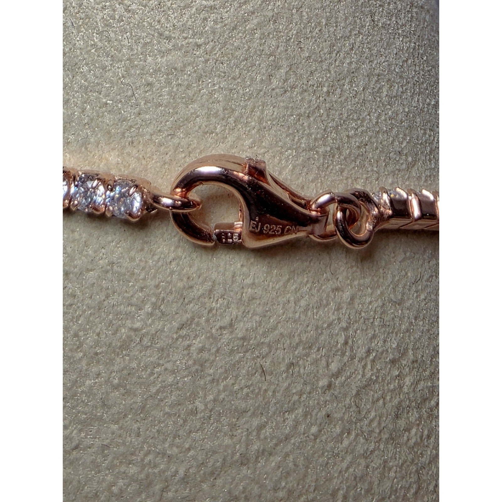 7.5" 2.2mm Rose Gold Tennis Bracelet 925 Sterling Silver