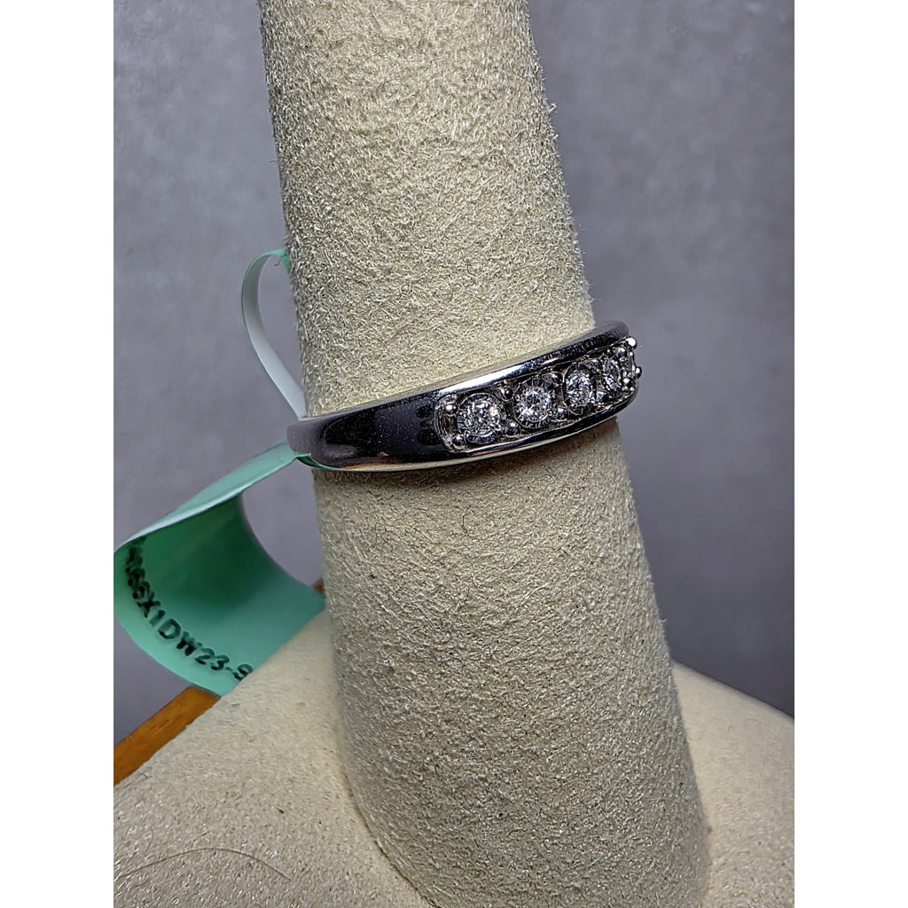 S7 0.10ctw Diamond Half Eternity Ring 925 Sterling Silver Lab Created