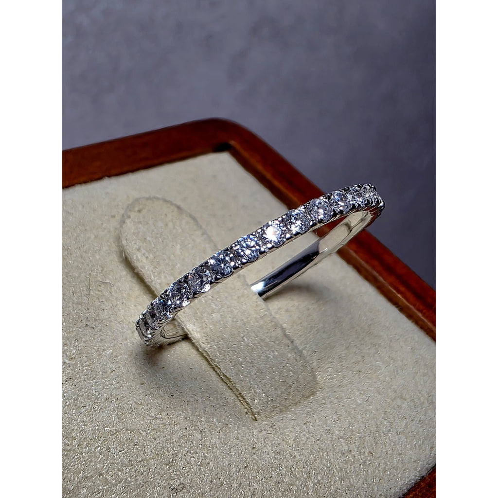 S7 Moissanite Eternity Band 925 Sterling Silver