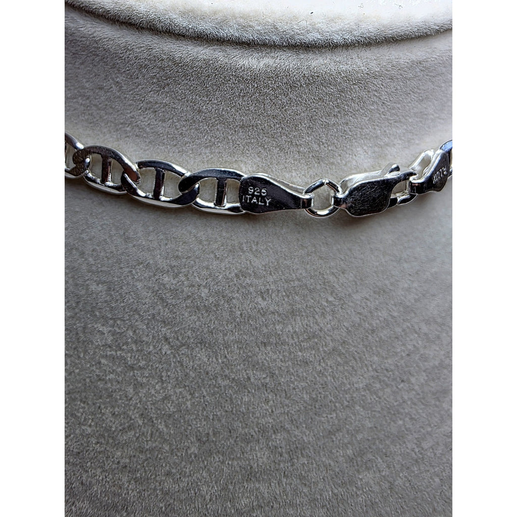 18" 5.5mm 15g Flat Mariner Chain Solid 925 Solid Silver