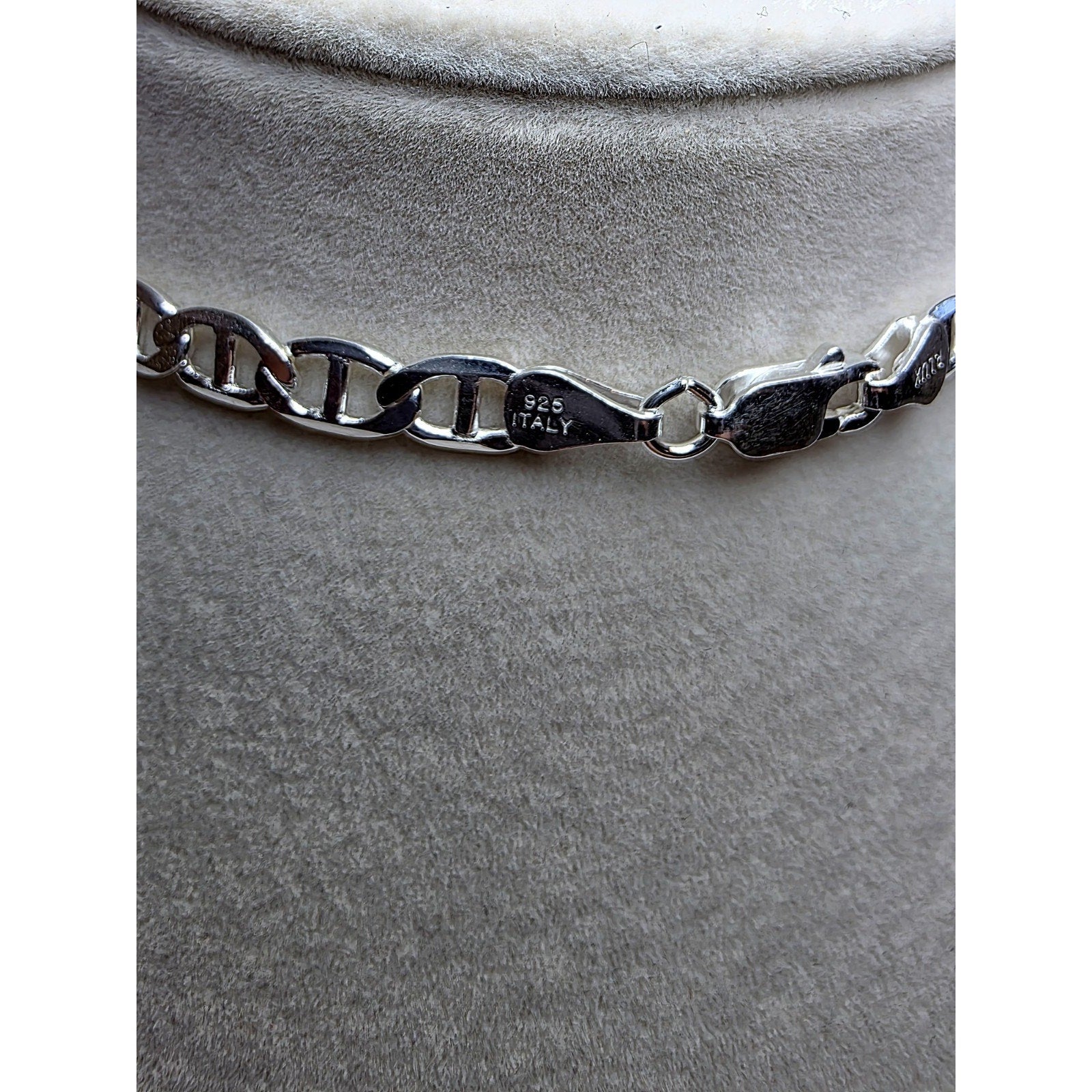 18" 5.5mm 15g Flat Mariner Chain Solid 925 Solid Silver