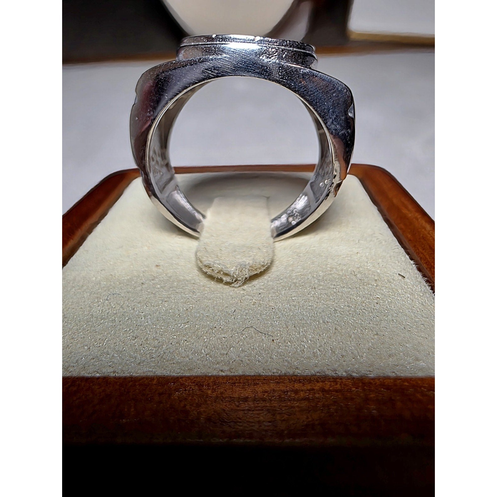 S9 CZ Saphire Pavé Cluster Signet Pinky Ring 925 Sterling Silver Stamped