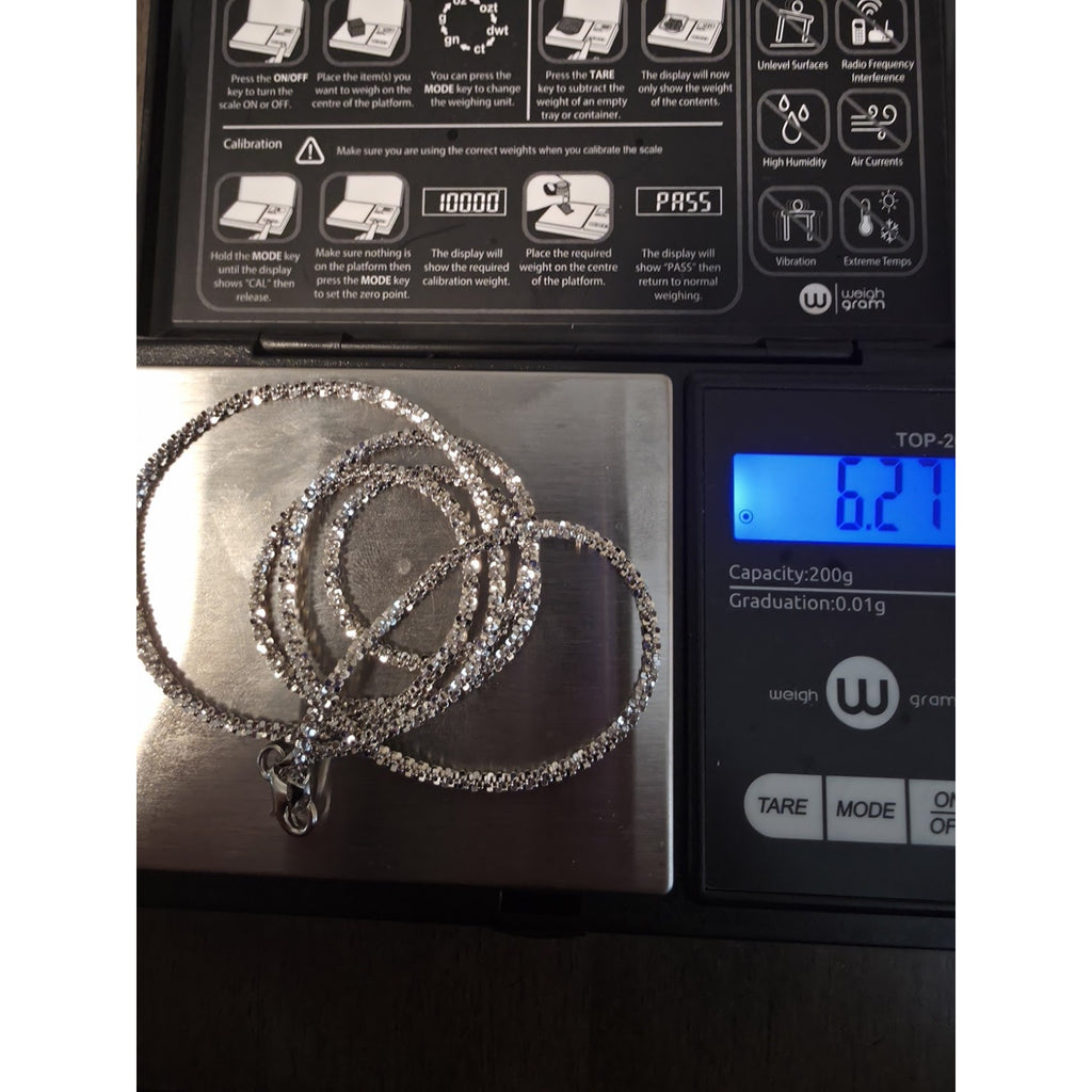 22" Twisted Rock Chain 2.3mm 925 Sterling Silver 6.27g