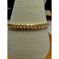 8" 4mm Two-Tone Diamond Cut Miami Cuban Bracelet w/Box Clasp 925 Sterling Silver