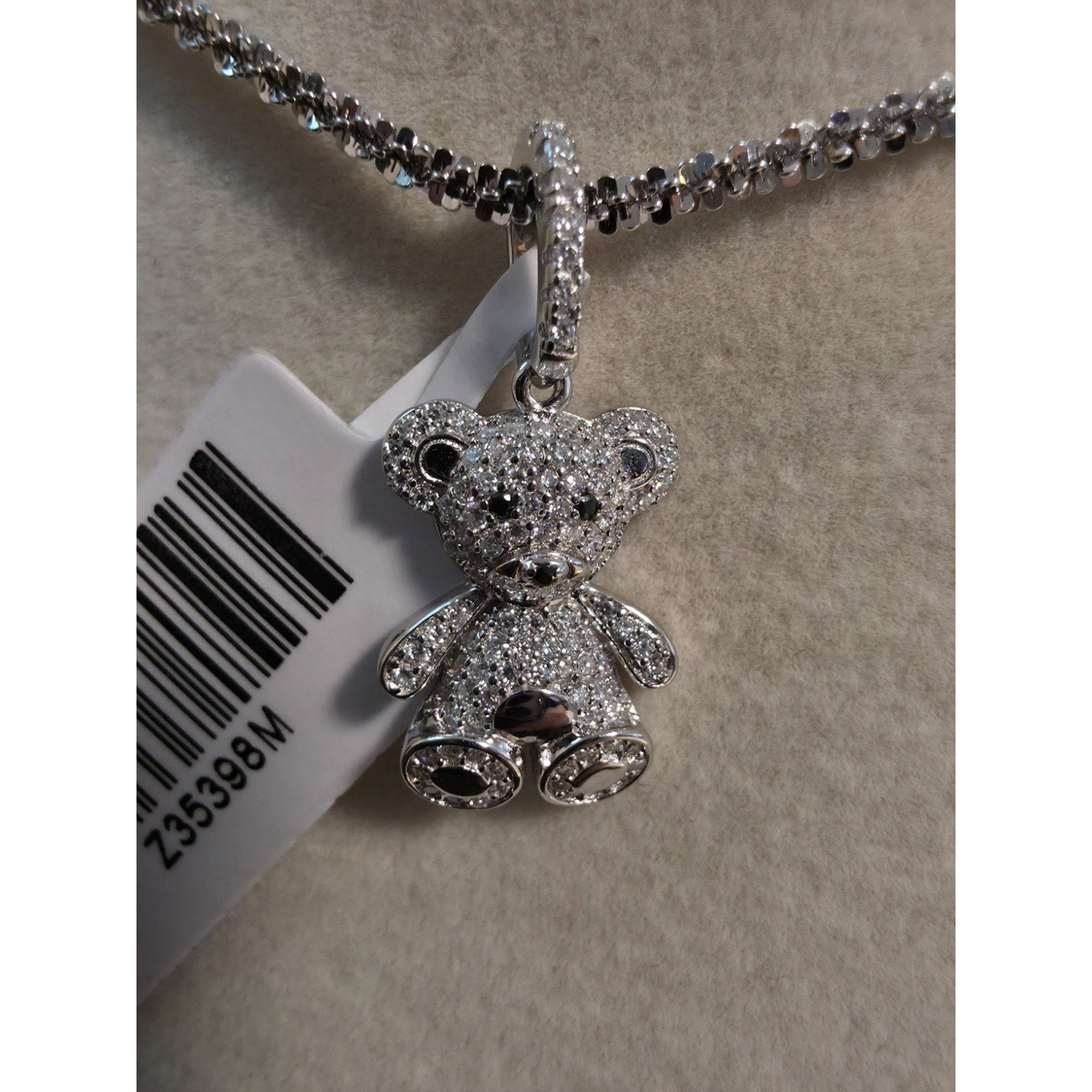 .56CTW Moissanite Pavé Teddy Bear Pendant 925 Silver