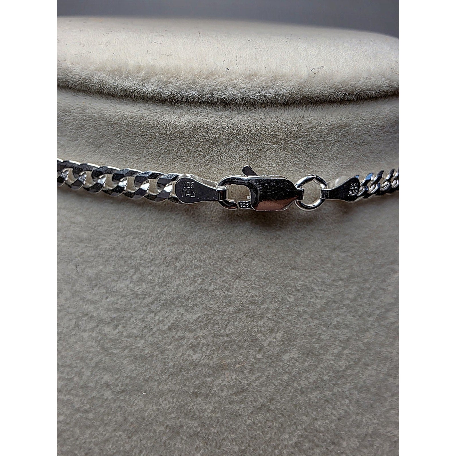 24" 3.5mm 9.4g Cuban Curb Chain Solid 925 Sterling Silver