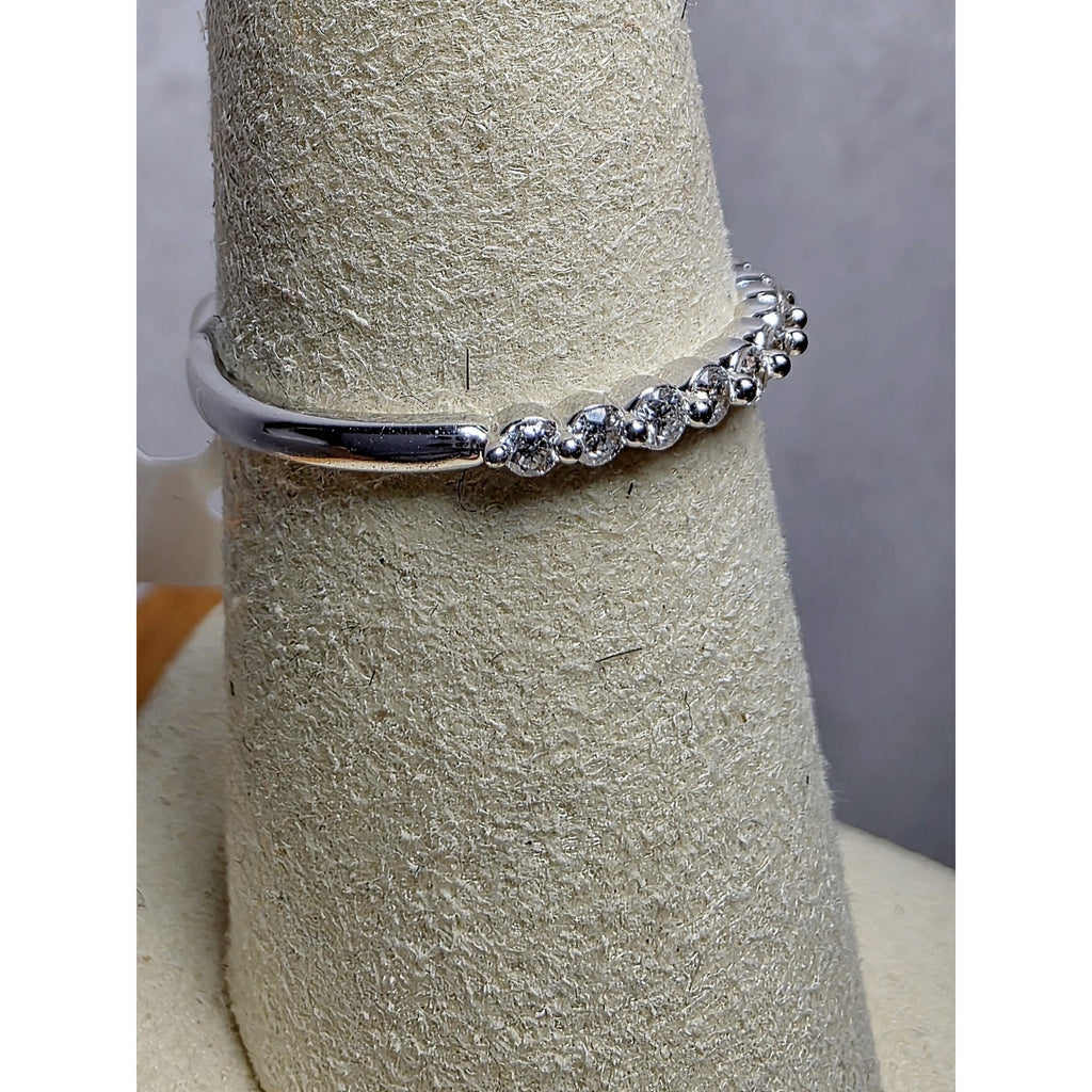 S7 0.25ctw Diamond Half Eternity Band 925 Sterling Silver Lab Created Solid Back