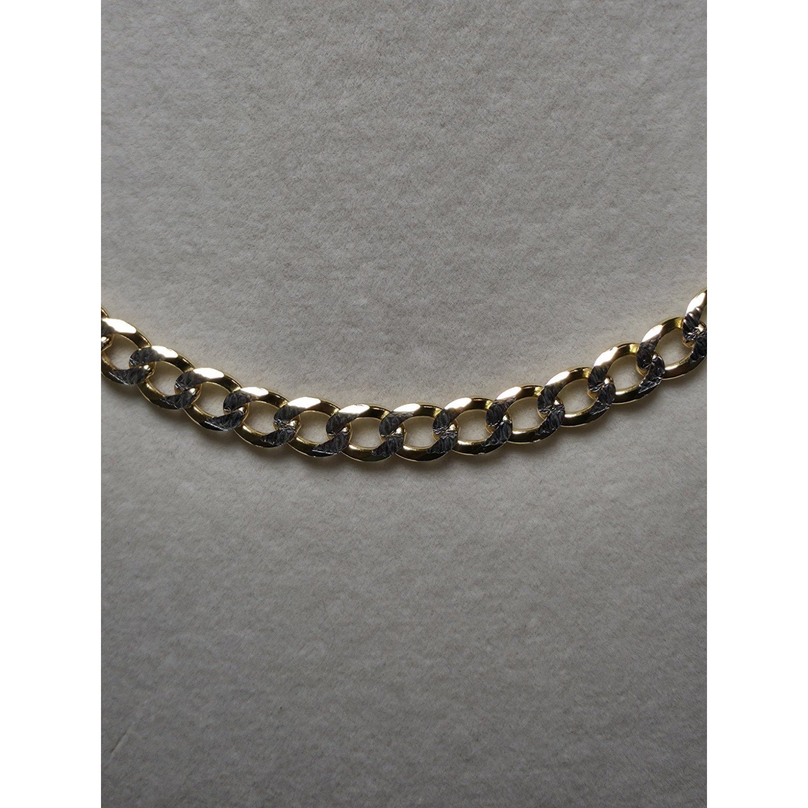 24" 6.5mm Diamond Cut Cuban Curb Chain 30g Gold over Silver