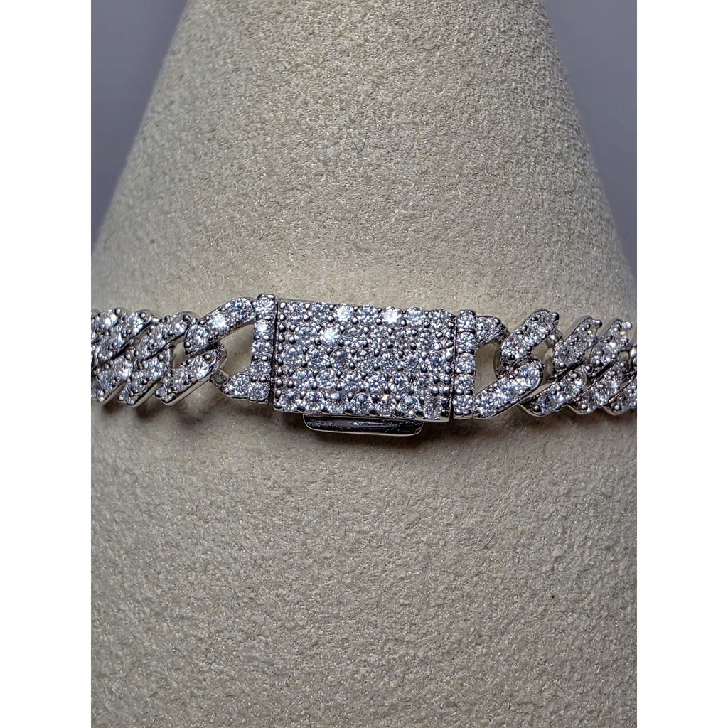 7” 3.16ctw 5.8mm Moissanite Monaco Cuban 9.21g Solid Sterling Silver