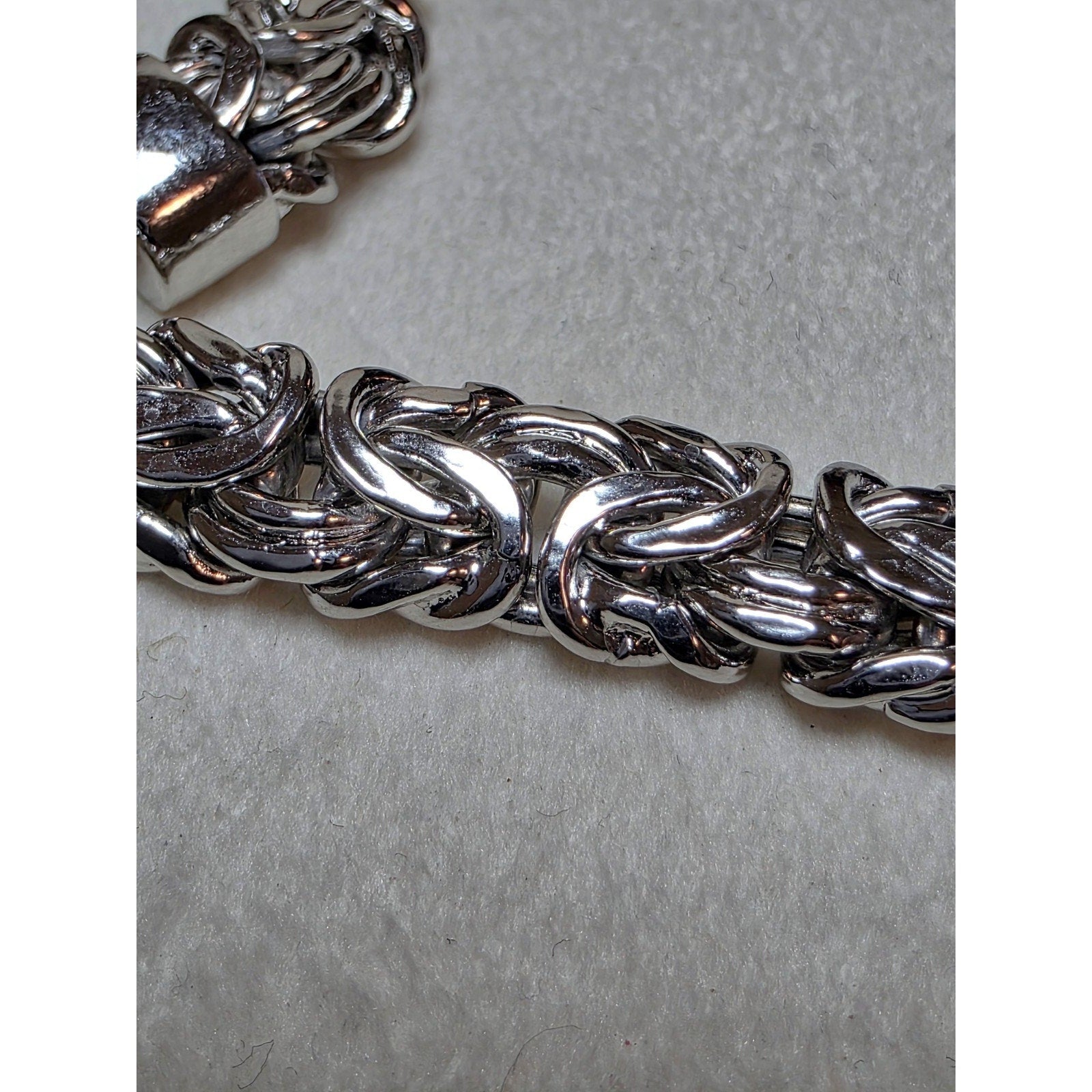 7" 8.4mm Flat Byzantine 15.49g Solid 925 Sterling Silver w/Rhodium