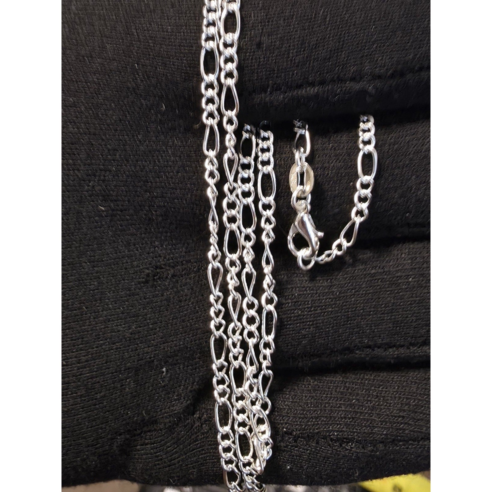 26" Oval Figaro Chain 2.7mm 925 Solid Sterling Silver