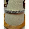 3.87ctw 7.5" 5.2mm Moissanite Chevron Bracelet 925 Sterling Silver w/Box Lock