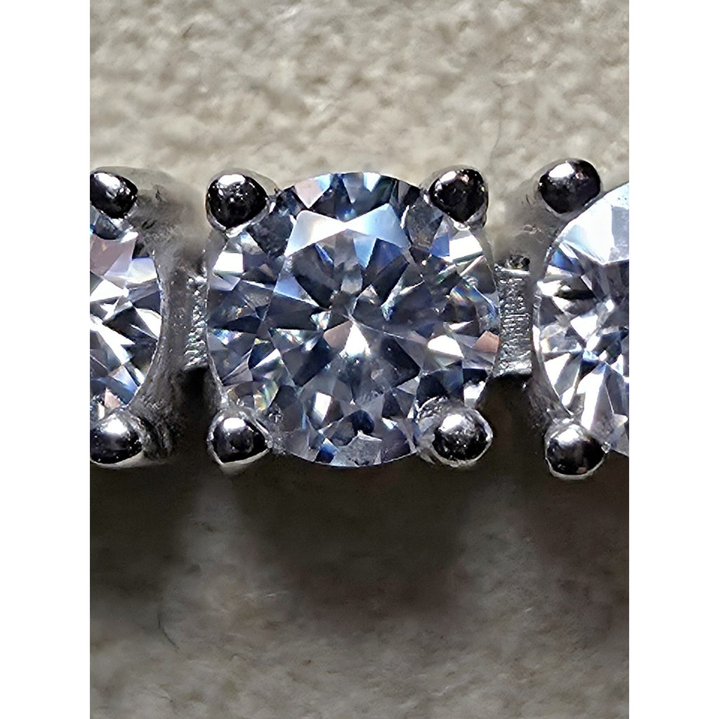 8" 3mm 5.68 Ctw Moissanite Tennis Bracelet 925 Sterling Silver W/GRA
