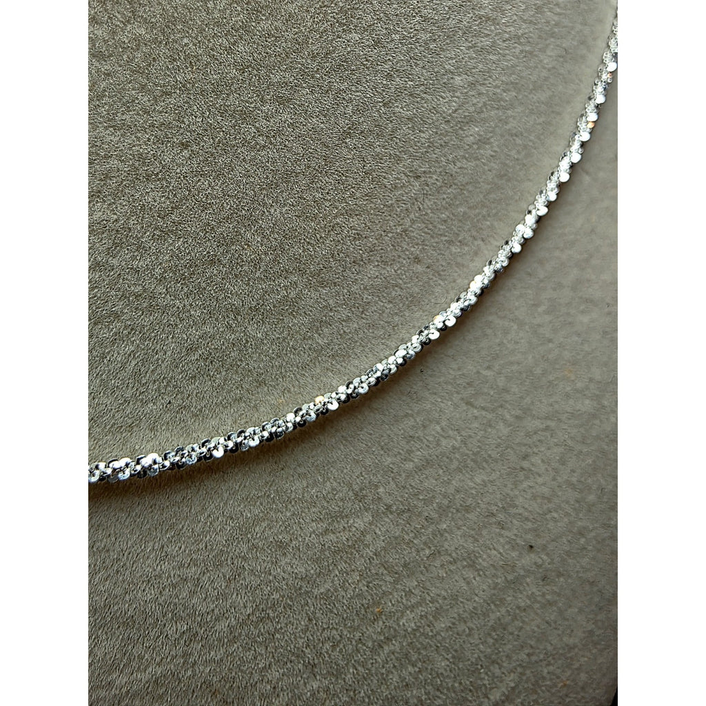 18" 1.6mm Twisted Rock Chain 925 Sterling Silver Stamped, Unisex
