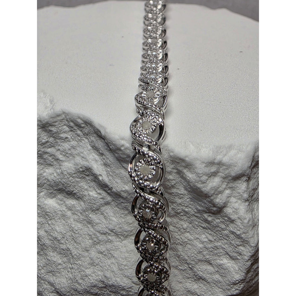 7" 5.7mm 0.5ctw Natural Diamond Bracelet 925 Sterling Silver