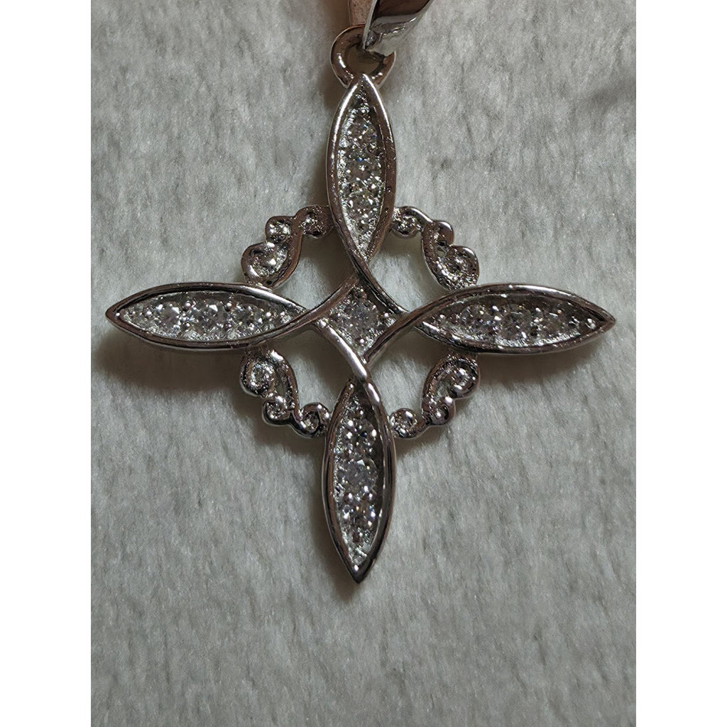 .70CTW Moissanite Marquise Prong Cross Pendant 925 Sterling Silver
