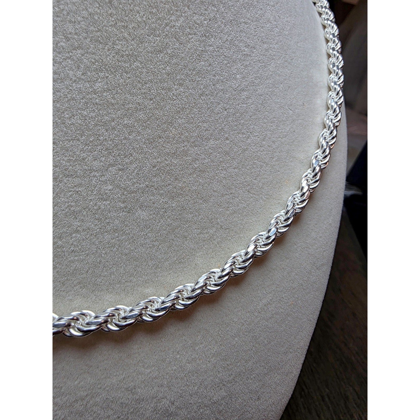 26" 5mm 50g Rope Solid 925 Sterling Silver Stamped