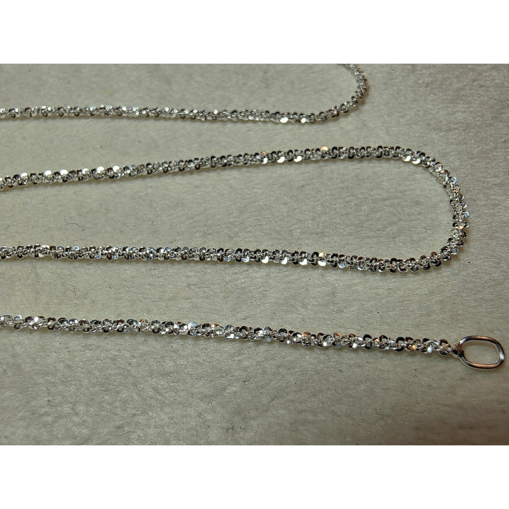 18" 1.6mm Twisted Rock Chain 925 Sterling Silver Stamped, Unisex