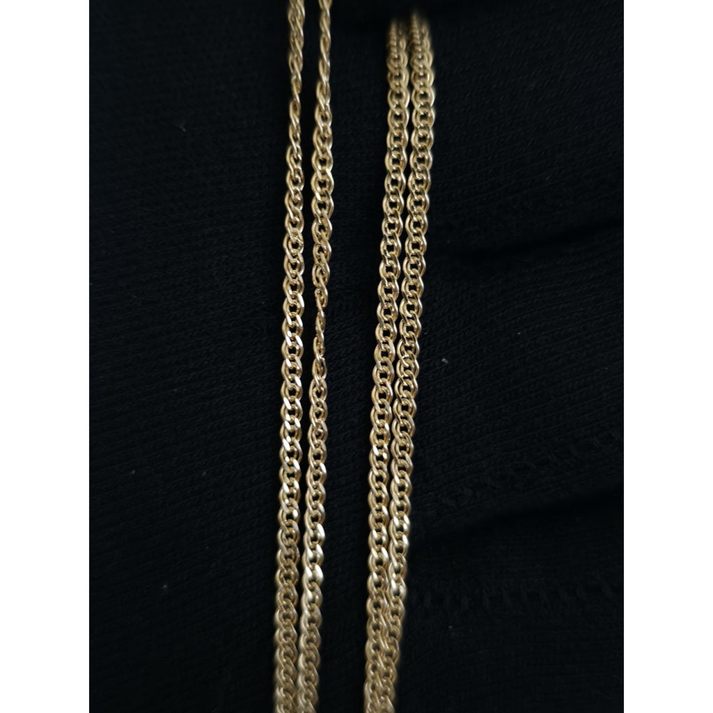 10k Gold 18" 1.9mm Double Rombo Dainty Necklace
