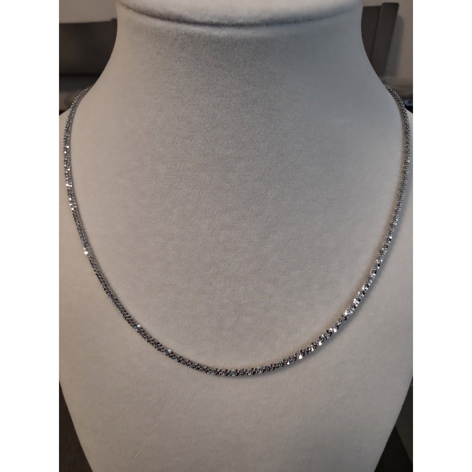 22" Twisted Rock Chain 2.3mm 925 Sterling Silver 6.27g