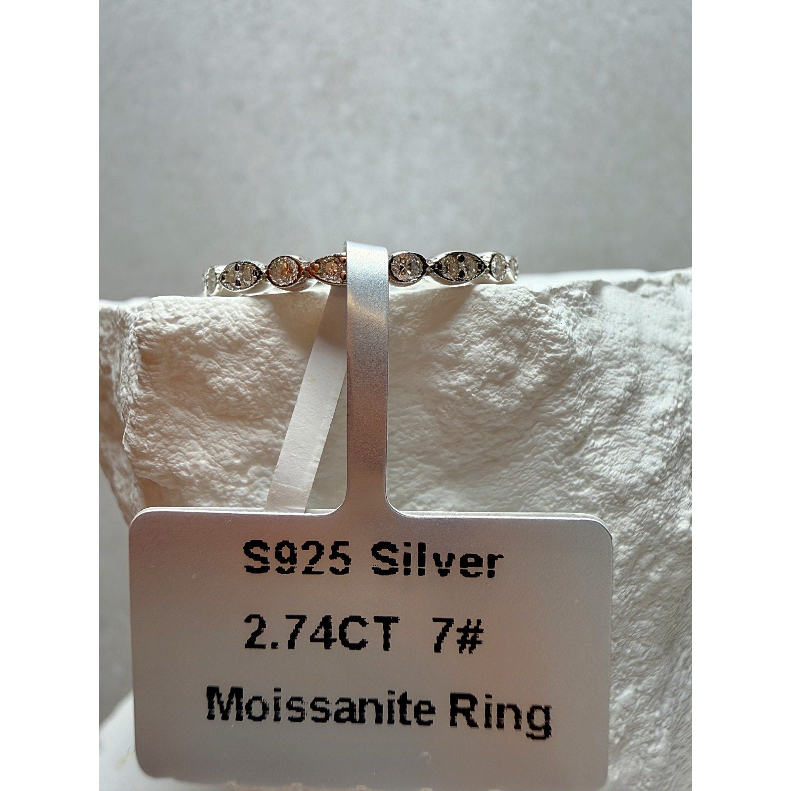 S7 2.74ctw Moissanite Eternity Band 925 Sterling Silver