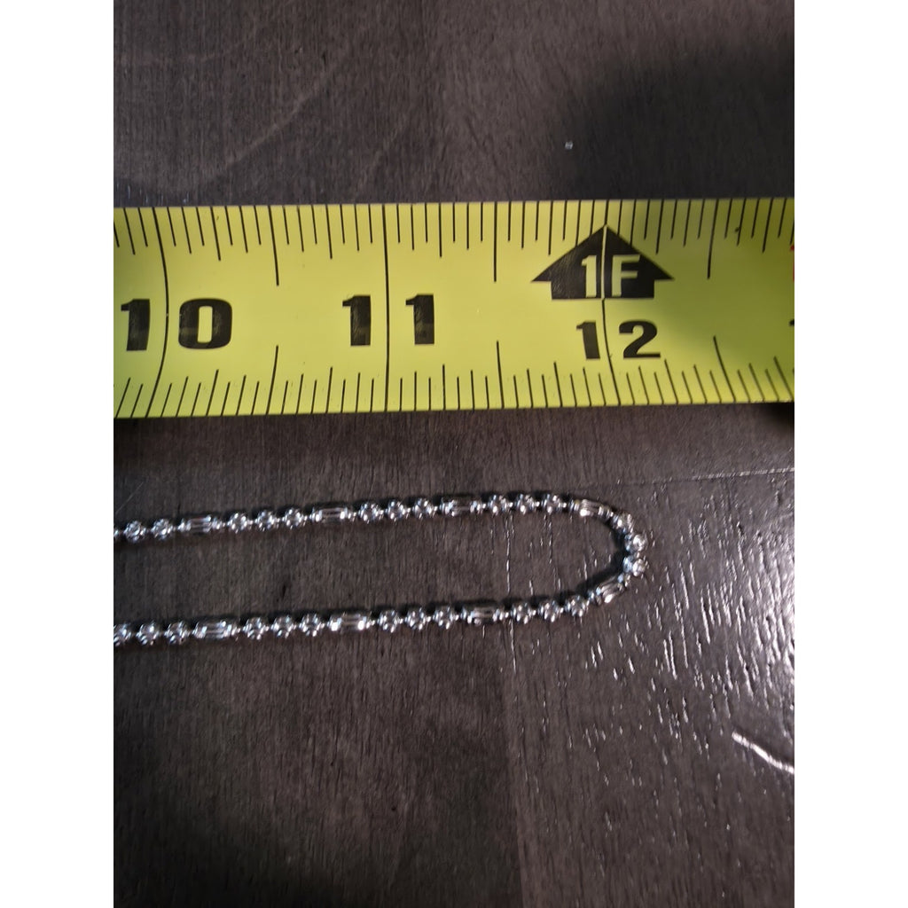 Station Barrel Chain 24" & 8" Braclet Combo 2.4mm 925 Silver w/Rhodium Finish