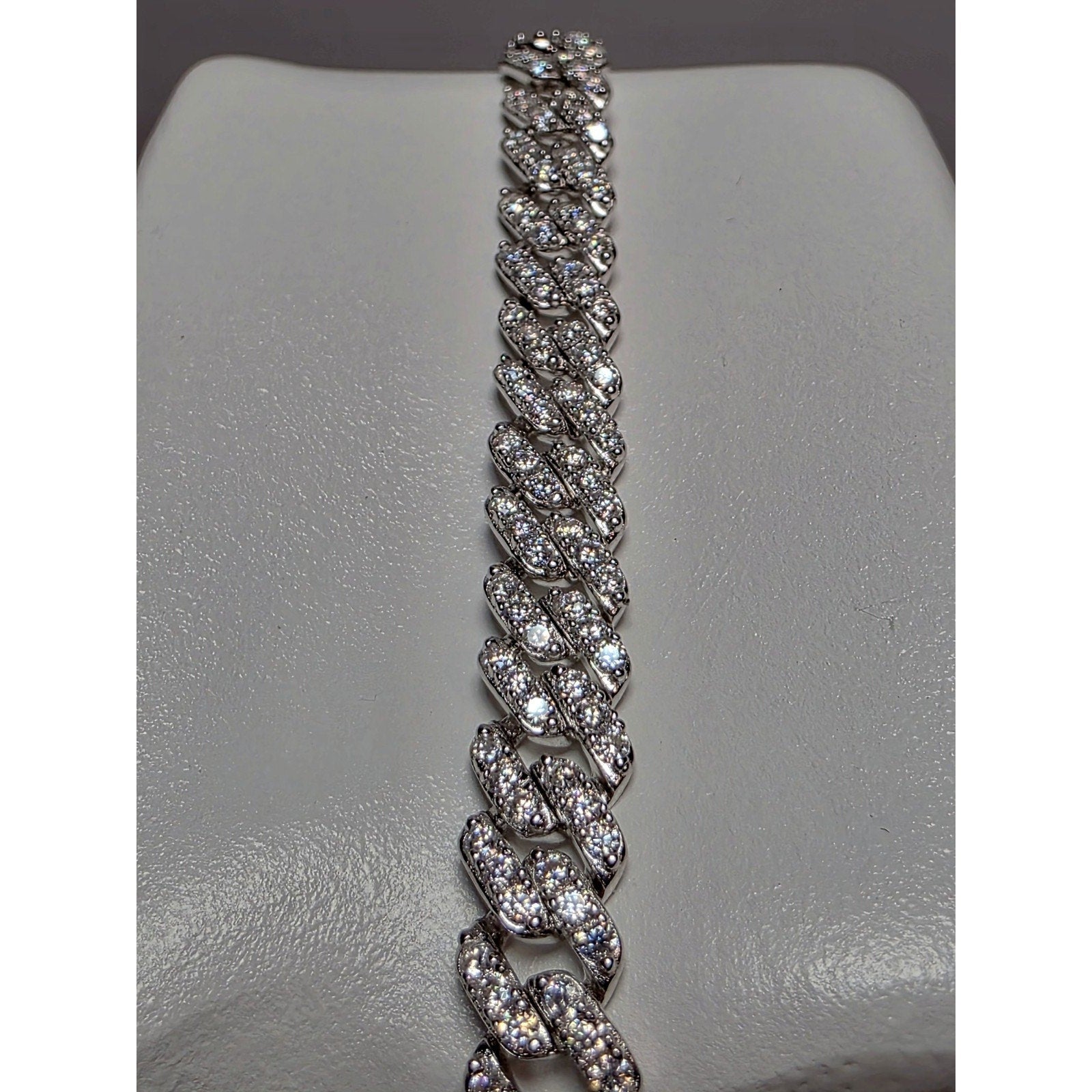 7” 3.16ctw 5.8mm Moissanite Monaco Cuban 9.21g Solid Sterling Silver