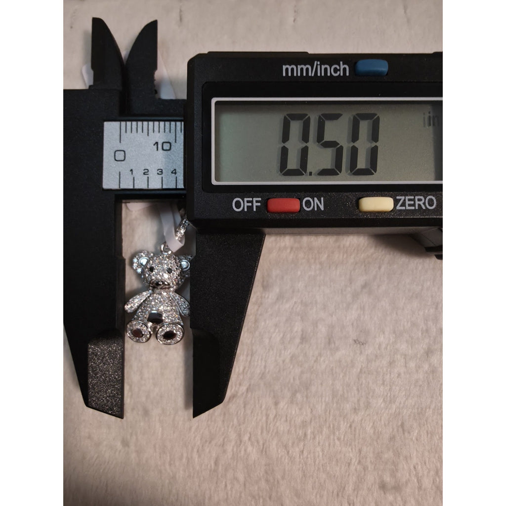 .56CTW Moissanite Pavé Teddy Bear Pendant 925 Silver