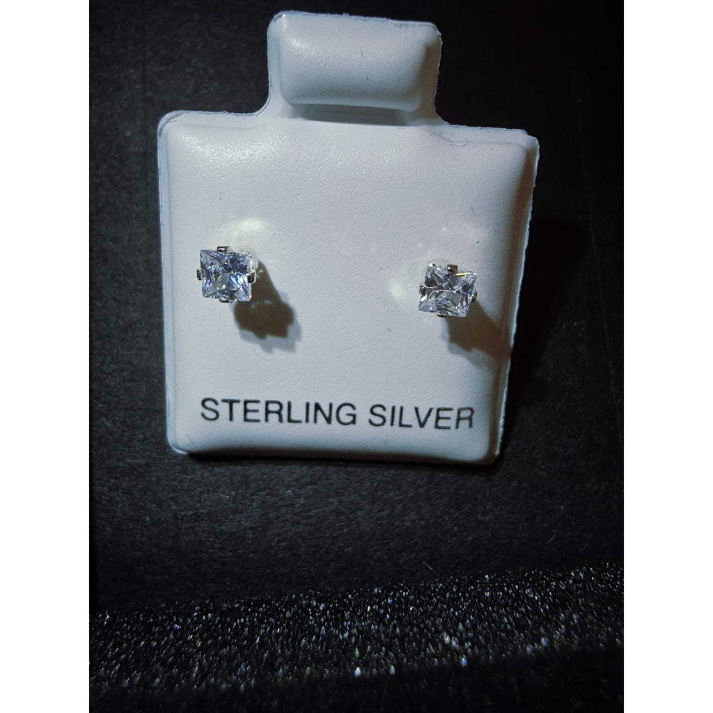 3.5mm 925 Silver Square Stud Moissanite Earrings