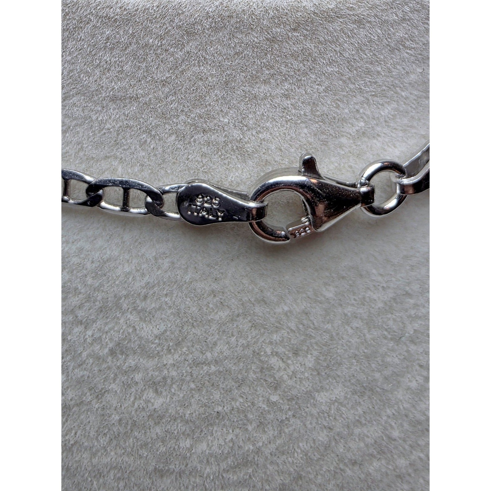 24" 2.8mm Flat Mariner Chain 925 Sterling Silver w/Rhodium
