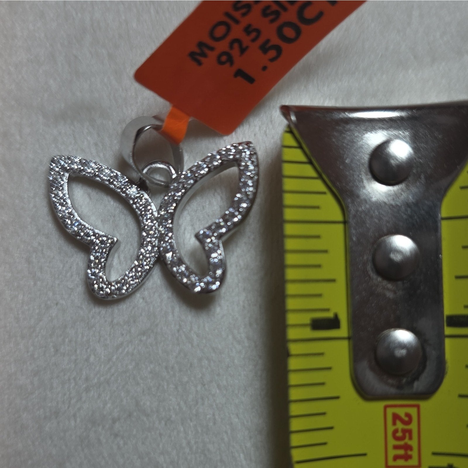 Moissanite Butterfly Pendant 1.50 CTW 925 Sterling Silver