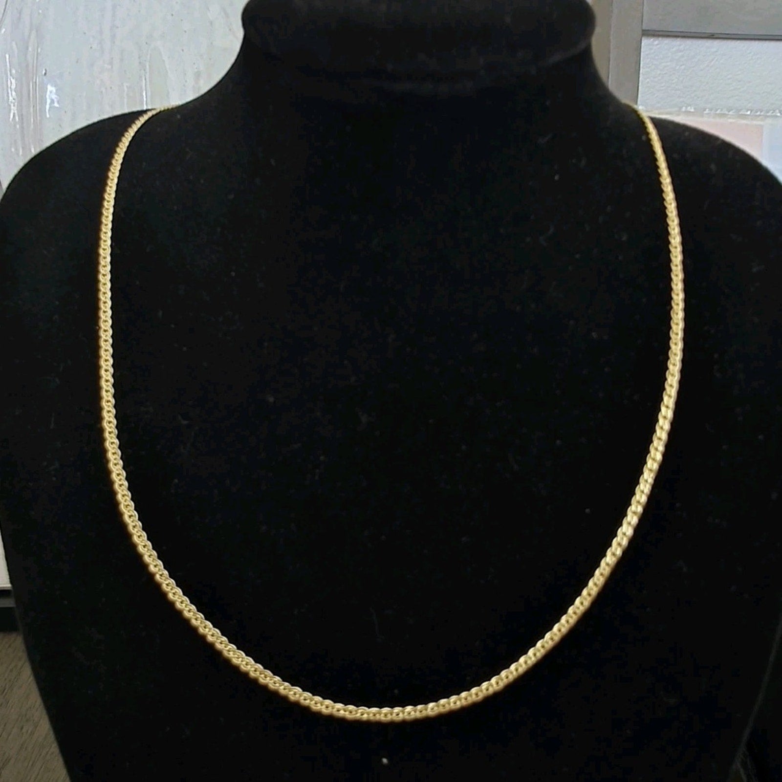 10k Gold 18" 1.9mm Double Rombo Dainty Necklace
