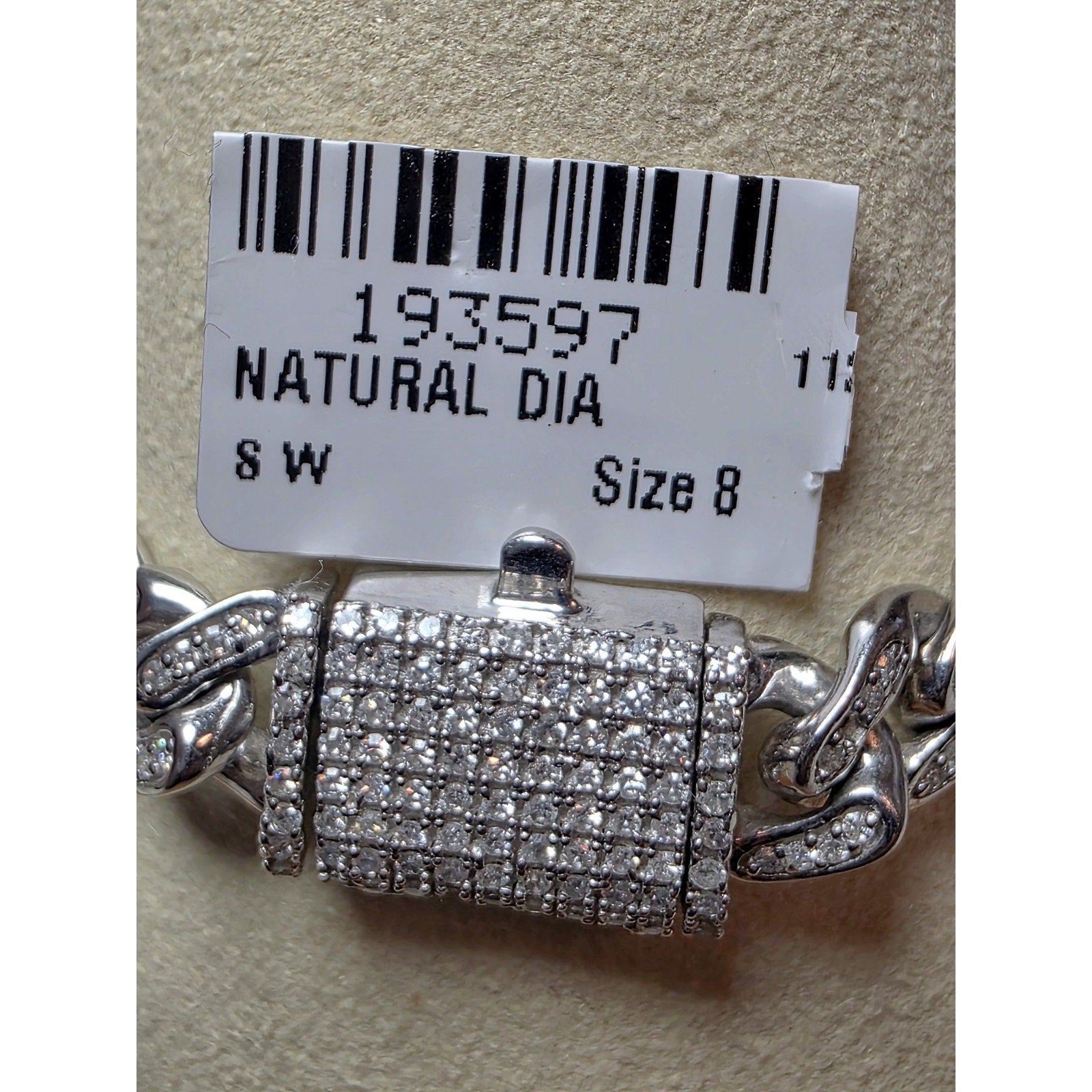 8" Natural Diamond Monaco Braclet 8.0mm Solid 925 Sterling Silver 25g