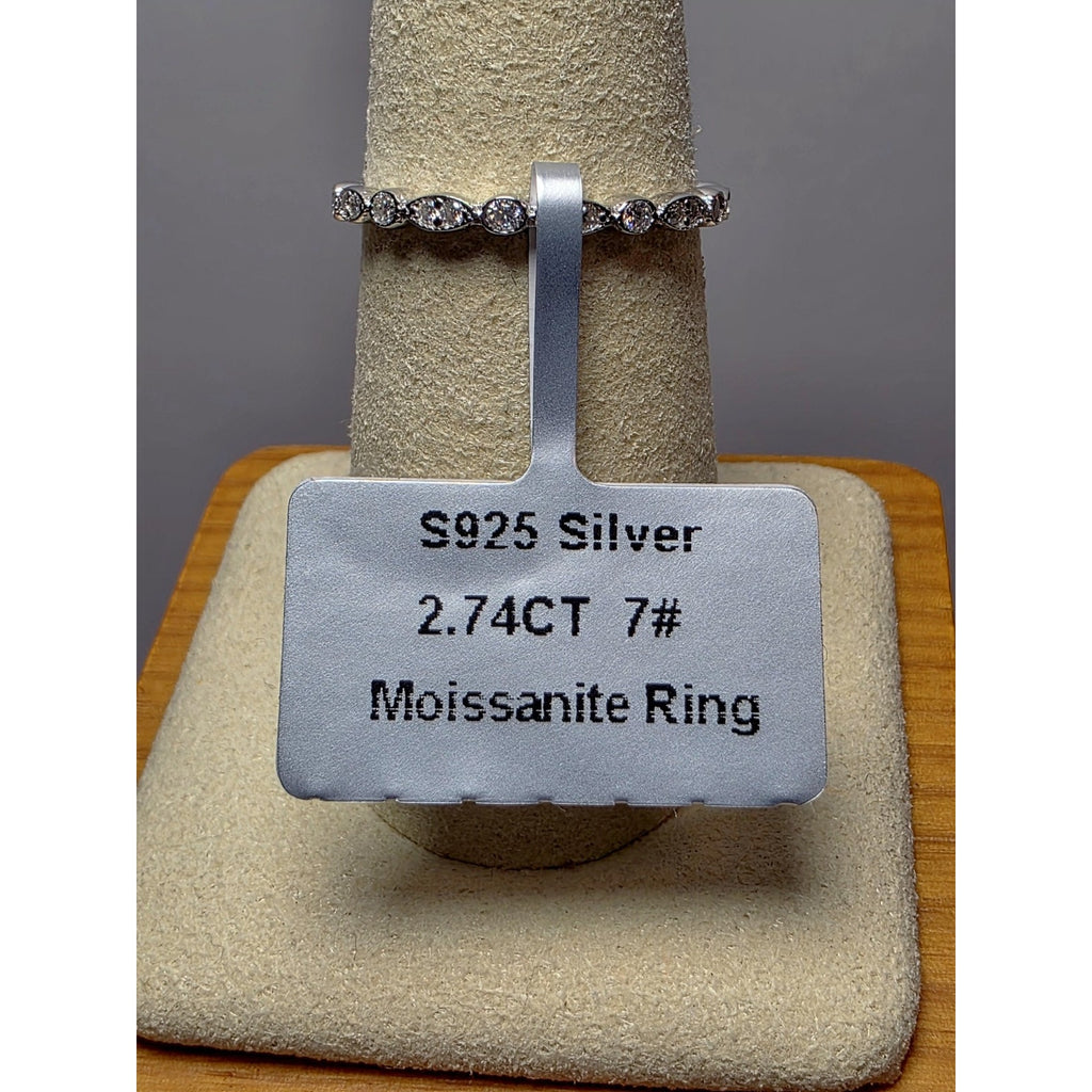 S7 2.74ct Moissanite eternity stackable ring 925 Sterling Silver