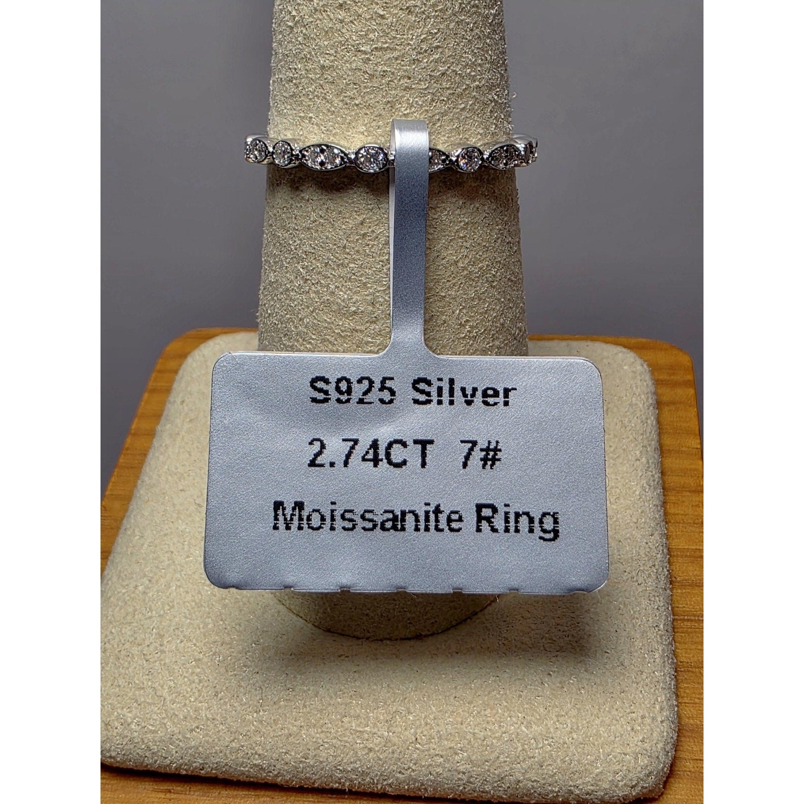 S7 2.74ct Moissanite eternity stackable ring 925 Sterling Silver