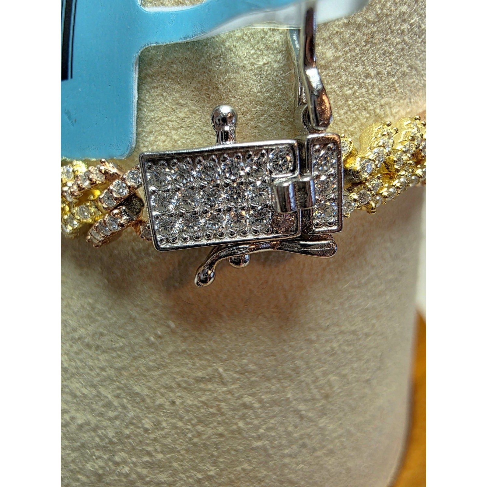 7.5" 6mm Moissanite Tri-Color Monaco Bracelet W/Box Lock 925 Sterling Silver