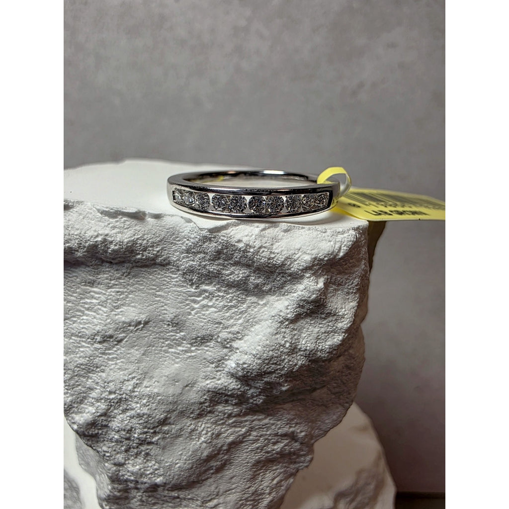 S7 0.25ctw Diamond Half Eternity Ring 925 Sterling Silver Lab Created