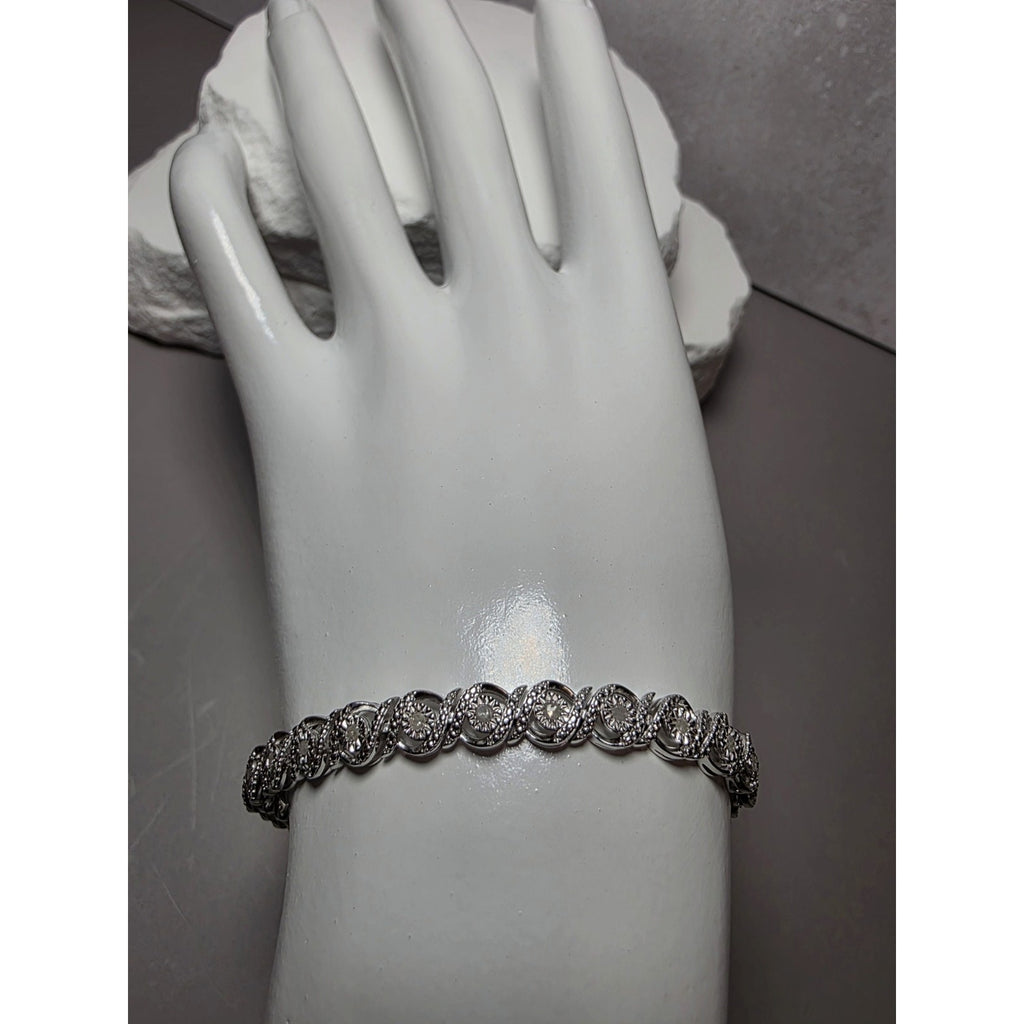 7" 5.7mm 0.5ctw Natural Diamond Bracelet 925 Sterling Silver
