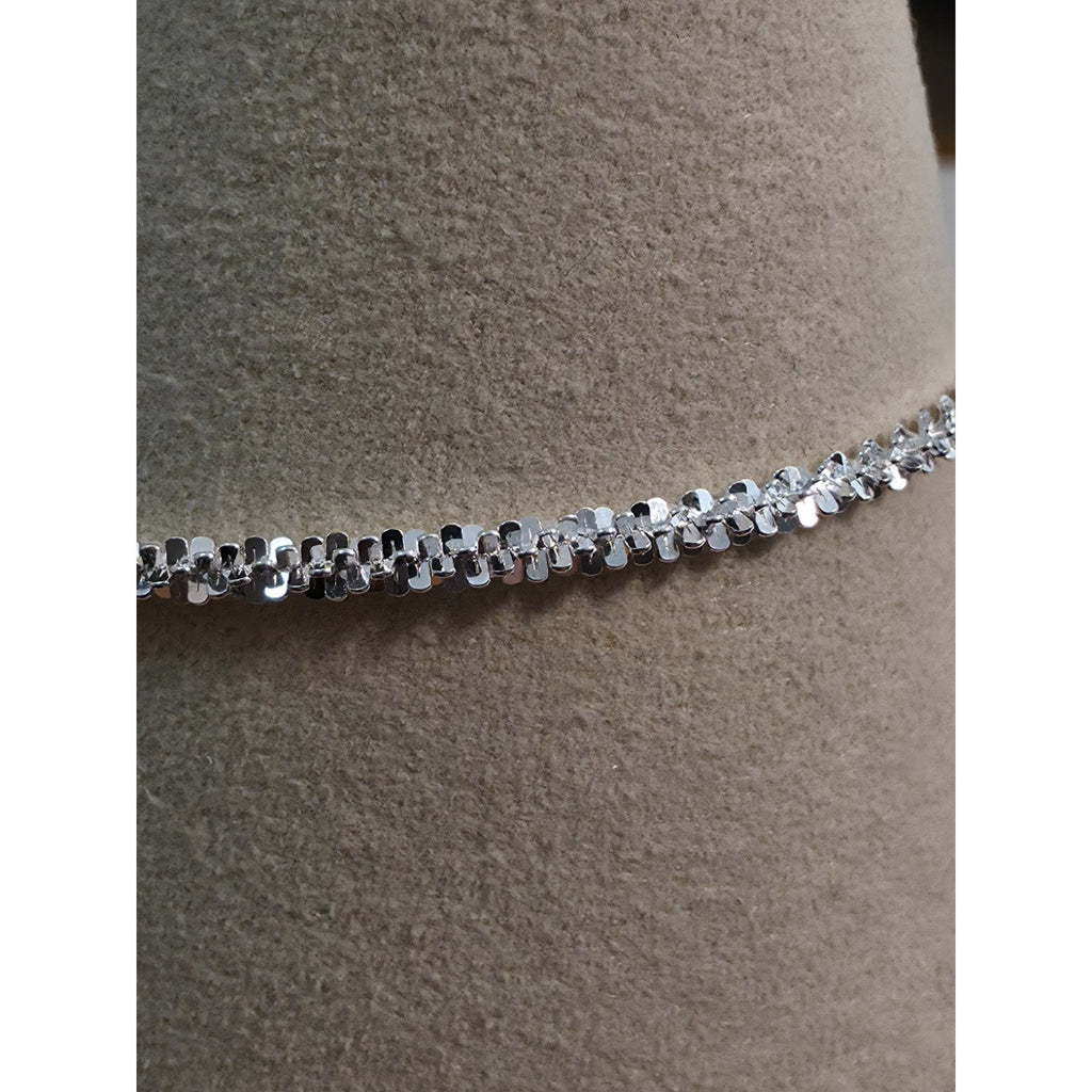 8" Twisted Rock 2.2mm Braclet 925 Sterling Silver w/lobster
