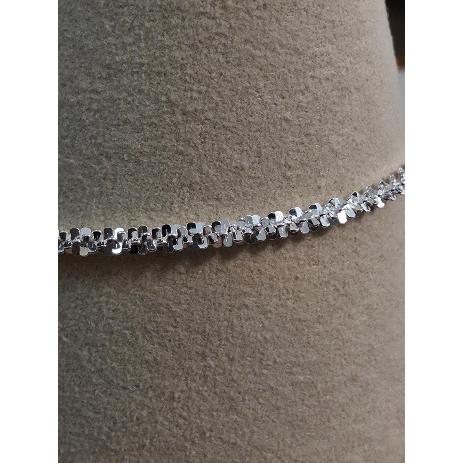 8" Twisted Rock 2.2mm Braclet 925 Sterling Silver w/lobster