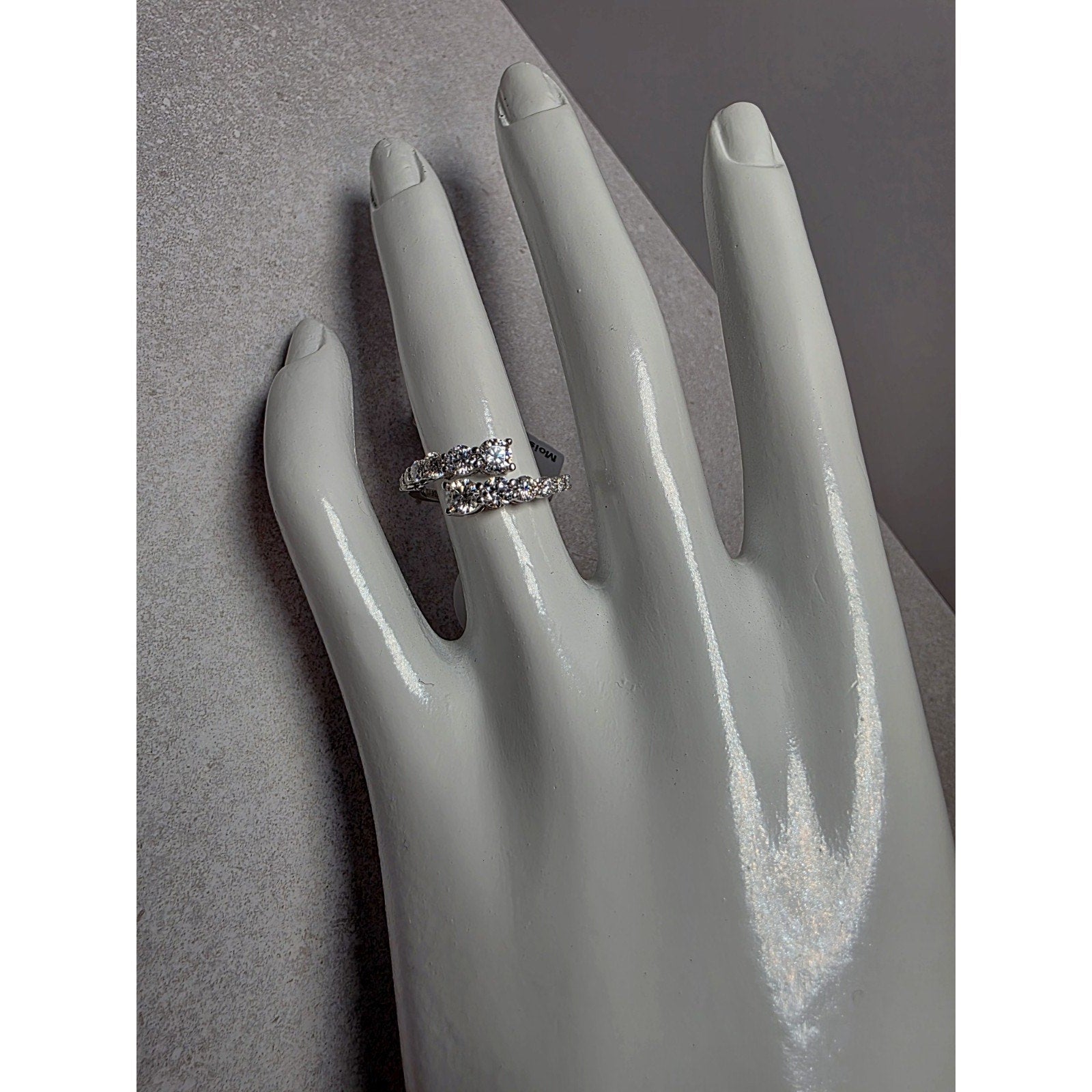 S6 1.49ctw Moissanite Open Ring 925 Sterling Silver w/Solid Back