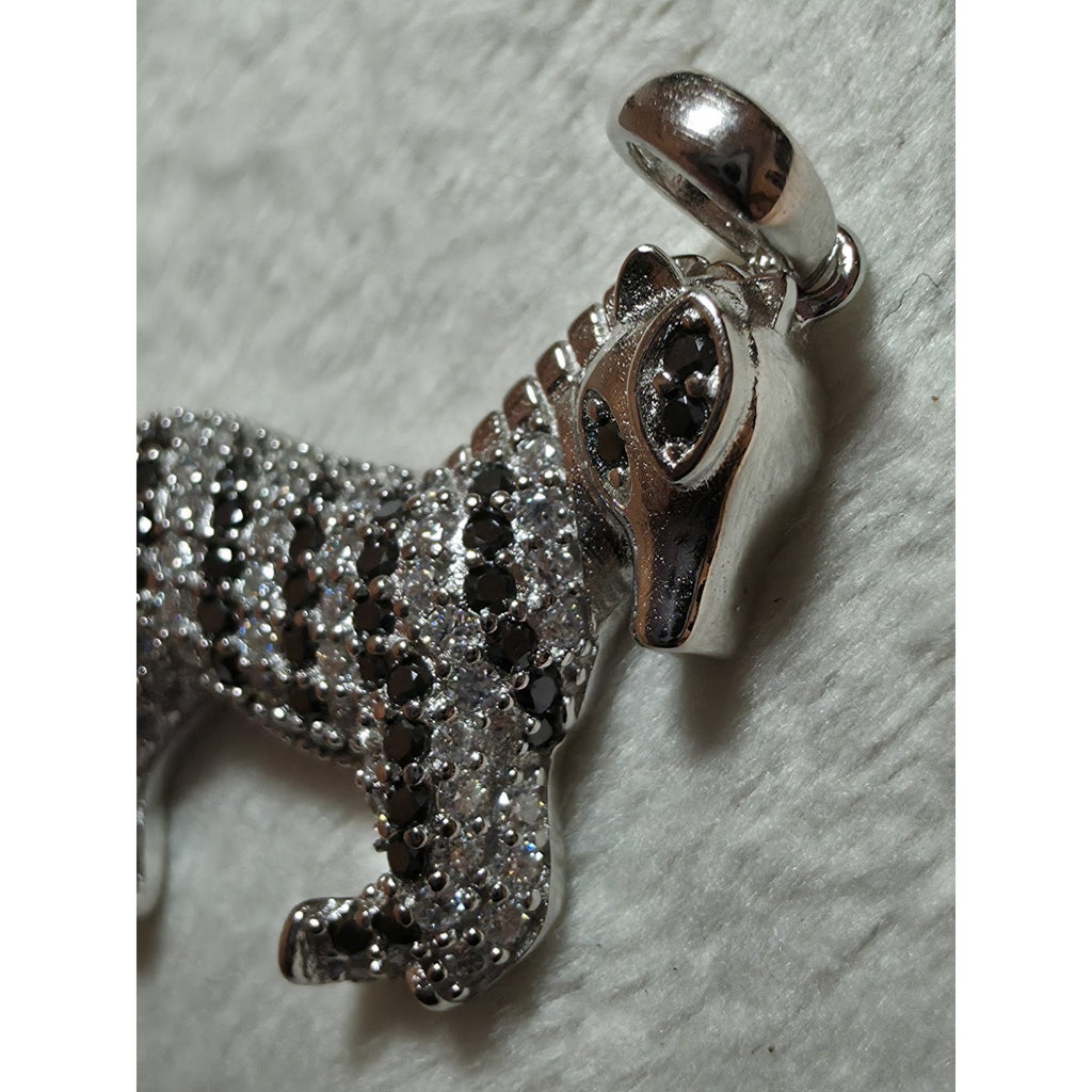 1.50CTW Moissanite Zebra Charm Pendant 925 Sterling Silver